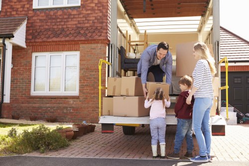 Removal van and packing boxes for an East Barnet home move