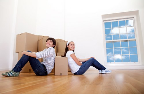 Removal team preparing for a house move in East Barnet