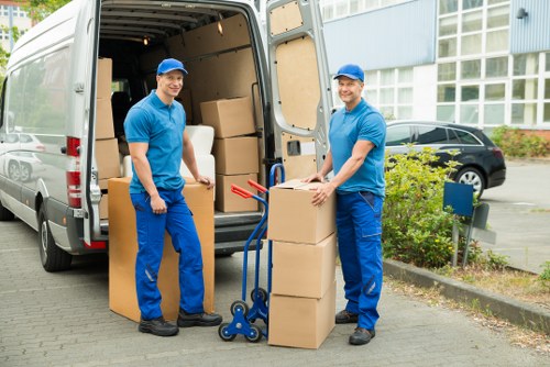 Removal van outside a residential property in Eastbarnet