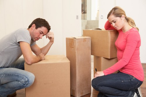 Removal specialists preparing furniture for a house move in Eastbarnet