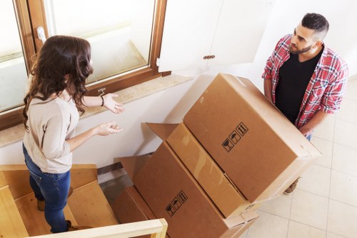 Moving boxes from a residential property in East Barnet