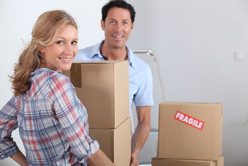 Local movers coordinating a commercial move