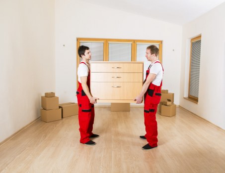 Careful loading of boxes and furniture into a van